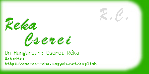 reka cserei business card